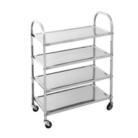 4 Tier 950x500x1220 Stainless Steel Kitchen Dining Food Cart Trolley Utility