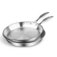 Stainless Steel Fry Pan 20cm 24cm Frying Pan Top Grade Induction Cooking