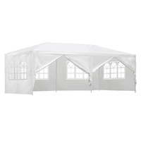 Gazebo 3x6m Marquee Wedding Party Tent Outdoor Camping Side Wall Canopy 6 Panel White