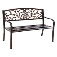 Outdoor Garden Bench Seat Steel Outdoor Furniture 3 Seater Park Bronze