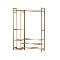 Clothes Rack Coat Stand 8 Shelves Bamboo