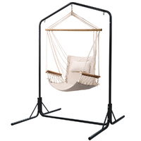 Outdoor Hammock Chair with Stand Swing Hanging Hammock Garden Cream