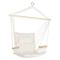 Hammock Chair Hanging with Armrest Camping Hammocks Cream