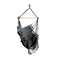 Hanging Hammock Chair Outdoor Swing Hammocks Tassel Grey