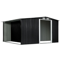 Wallaroo Garden Shed with Semi-Closed Storage - Black