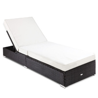 LONDON RATTAN Wicker Premium Outdoor Sun Lounge Pool Furniture Bed.