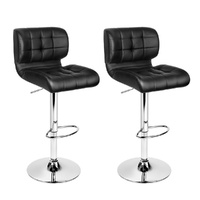 PU Leather Gas Lift Bar Stools - Chrome