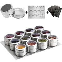 Magnetic Spice Jars Containers Spice Tins Wall Mounted Stainless Steel Base New