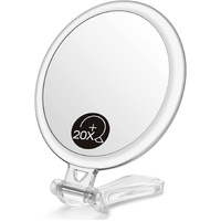 Double-Sided Magnifying Foldable Makeup Mirror for Handheld, Table and Travel Usage