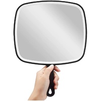 Extra Large Black Handheld Mirror with Handle