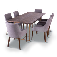 Tuberose 7pc Dining Set 180cm Table 6 Chair Solid Acacia Wood Timber