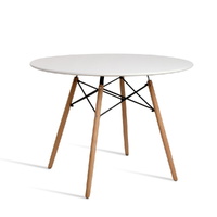 Dining Table 4 Seater Round Replica DSW Eiffel Kitchen Timber White