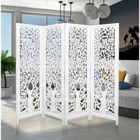 Bogota 4 Panel Room Divider Screen Privacy Shoji Timber Wood Stand