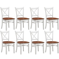 Lupin Dining Chair Crossback Solid Rubber Wood Furniture - White Oak