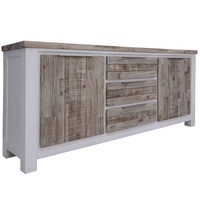 Plumeria Buffet Table Door Drawer Solid Acacia Timber - White Brush