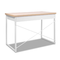 Metal Desk with Drawer - Wooden Top