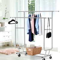 Clothes Coat Rack Stand Portable Garment Hanging Rail Airer Adjustable