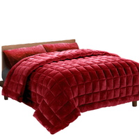 Bedding Faux Mink Quilt Burgundy