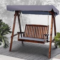 Swing Chair Wooden Garden Bench Canopy Outdoor Furniture