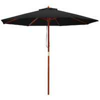 Outdoor Umbrella 2.7M Pole Cantilever Stand Garden Umbrellas Patio Black