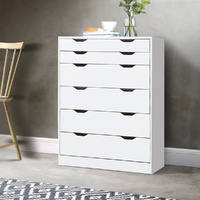 6 Chest of Drawers Tallboy Dresser Table Storage Cabinet Bedroom