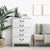 Chest of Drawers Dresser Table Lowboy Storage Cabinet White KUBI Bedroom