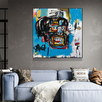 Blue Head Black Frame Canvas Wall Art