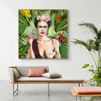 Self Portrait by Frida Kahlo Wood Frame Canvas Wall Art