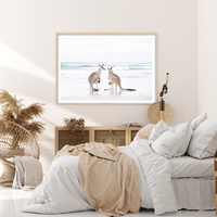 Kangaroo Wood Frame Canvas Wall Art