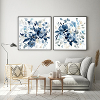 Indigo Garden By Carol Robinson 2 Sets Black Frame Canvas Wall Art