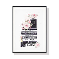 Fashion Book Black Frame Canvas Wall Art