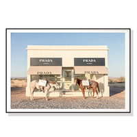 Horses Prada Black Frame Canvas Wall Art