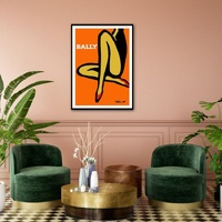 Orange Legs Black Frame Canvas Wall Art