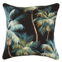 Cushion Cover-With Piping-Palm Trees Black