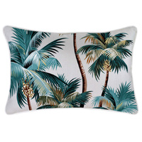 Cushion Cover-With Piping-Palm Trees White