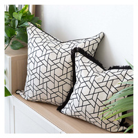 Cushion Cover-Coastal Fringe Black-Milan Black