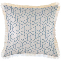 Cushion Cover-Coastal Fringe-Milan Blue