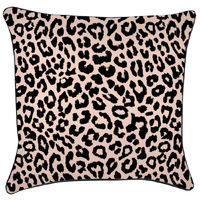 Cushion Cover-With Black Piping-Jungle Peach