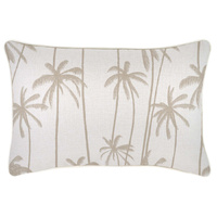 Cushion Cover-With Piping-Tall-Palms-Beige