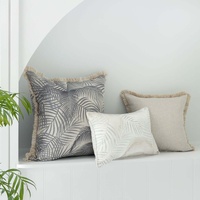 Cushion Cover-Coastal Fringe Natural-Seminyak Smoke