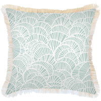 Cushion Cover-Coastal Fringe Natural-Positano Pale Mint