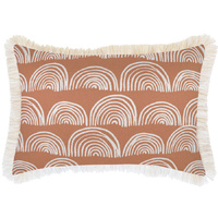 Cushion Cover-Coastal Fringe- Rainbows-Clay