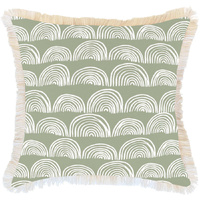 Cushion Cover-Coastal Fringe-Rainbows-Sage