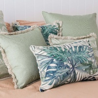 Cushion Cover-Coastal Fringe-Solid-Sage