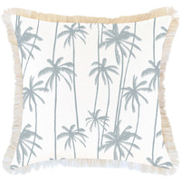 Cushion Cover-Coastal Fringe-Tall-Palms-Smoke