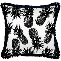 Cushion Cover-Coastal Fringe Black-Pineapples Black