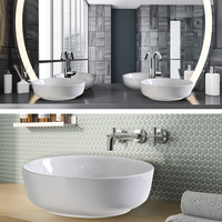 Muriel 42 x 42 x 13.5cm Ceramic Bathroom Basin Vanity Sink Round Above Counter Top Mount Bowl