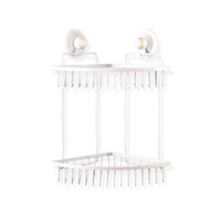 KiahLoc Double Corner Shelf Removable Suction