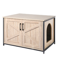 Enclosed Hooded Cat Litter Box Furniture Kitty Toilet Tray Pet House Table.