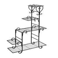 Outdoor Indoor Plant Stand Metal Flower Pot Garden Corner Shelf Stands